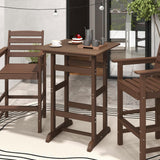 Giantex 42" Height Outdoor Tall Bar Table, HDPE Square Pub Tables with Wood Grains, High Top, Cocktail Bistro Table for Adirondack Chairs, Patio, Garden, Poolside, Yard, Balcony, Brown Giantex