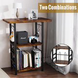 YAKANJ Record Player Stand with Extended Desktop,Large Record Player Table with Vinyl Storage,Turntable Stand with Record Holder Vinyls Display Shelf for Music Room Studio,Retro YAKANJ