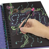 Large Coloring Book for Girls - 60 Black Coloring Pages - Comes with 8 Neon-Ink Gel Pens Nebulous Stars