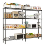L Shaped Adjustable Storage Shelves 49.2''W X 70.86''H , 4 Tier Wire Shelving Unit, Heavy Duty Garage Corner Shelf, Metal Standing Shelf Units, Pantry Shelf for Corner Laundry Kitchen Pantry Closet SESAISHEIR