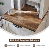 RedLemon 72" Tall Antique White Farmhouse Bookcase with 2 File Drawers and Adjustable Shelves RedLemon