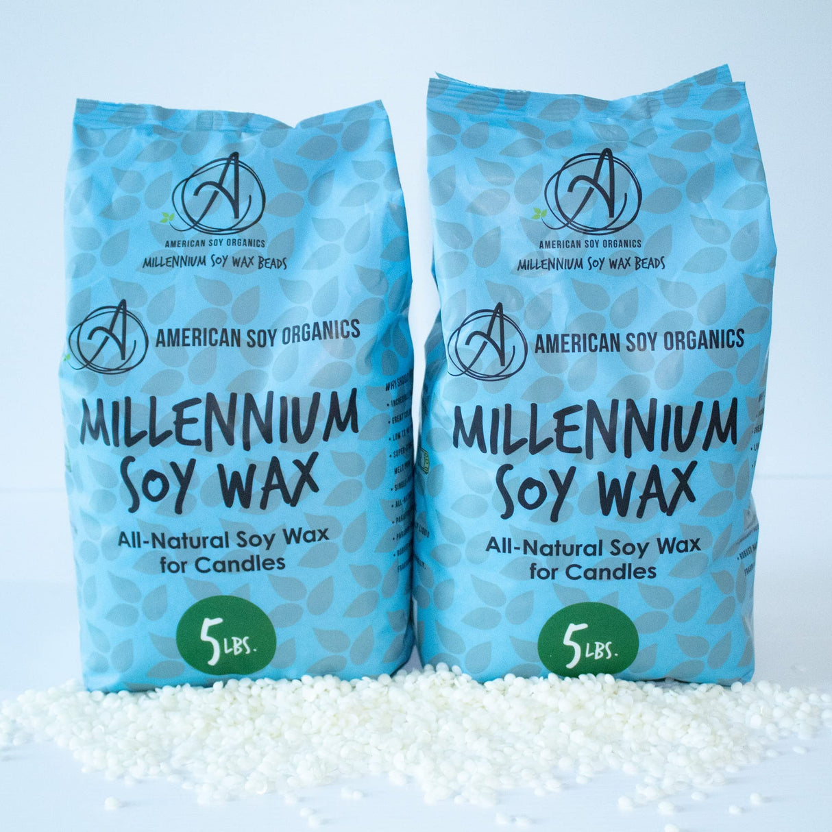 American Soy Organics Millennium Wax - 10 lb Bag of Natural Soy Wax for Candle Making American Soy Organics