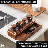 Holme & Hadfield Premium 4-Slot Wooden Watch Display Case – Handcrafted Men’s Watch Box with Accessory Drawer, Hinged Cover, Leather Lining – Father's Day Gift for Collectors – Luxury Built to Last Holme & Hadfield