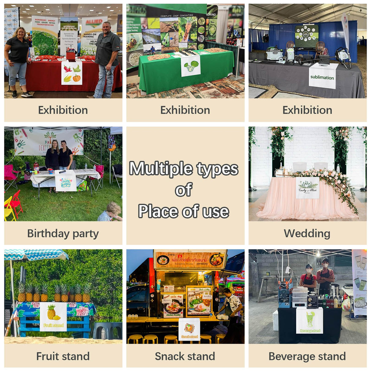 2 PCS Sublimation table banner 72" x 24" White 100% polyester table runner Sublimation Blanks personalized table runner with logo,Table Decor, Party Decor, Vendor Booth, Blank Banner (2 PCS) ARKBAODAN