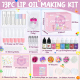 JCOOS DIY Lip Gloss Oil Make Your Own Lip Gloss Kit, Inspired Lip Oil Base with Pigment, Flavoring Oil, Glow Tubes, Kids' Christmas Gifts Jcoos