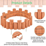 Yaheetech 18pcs Garden Wooden Short Fence,Outdoor Landscape Edging Flexible Decorative Border, No-Dig Wood Fences for Spring Yard Patio Pathway Lawns Courtyard Maintenance - 594in Yaheetech