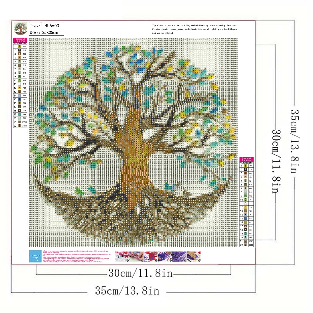 Tree Diamond Painting Kits for Adults,5D Tree of Life Diamond Art Kits,DIY Round Full Diamond Dots Painting and Craft for Home Wall Decoration 13.8×13.8 Inch GEMFAMILY