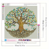 Tree Diamond Painting Kits for Adults,5D Tree of Life Diamond Art Kits,DIY Round Full Diamond Dots Painting and Craft for Home Wall Decoration 13.8×13.8 Inch GEMFAMILY