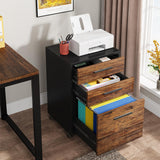 Tribesigns 63" L-Shaped Computer Desk with Mobile File Cabinet, Large Executive Office Desk with 3-Drawer Vertical Filing Cabinet, Business Furniture Sets for Home Office Tribesigns