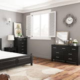 GarveeHome Dresser for Bedroom, 7 Drawers Modern Wood Dresser, 51" Wide Chest of Drawers Closet, Wooden Dresser Organizer with Metal Handle, for Bedroom, Living Room, Black GarveeHome