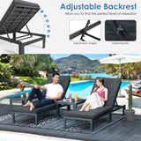 RADIATA Outdoor Aluminum Patio Furniture with Fire Pit Table, Modern Outdoor Patio Furniture Set 11 Pieces, Gray Frame Wide Seat Oversized Sectional Conversation Set for Poolside, Backyard, Grey RADIATA