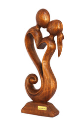 G6 Collection 12" Wooden Handmade Abstract Sculpture Statue Handcrafted - Eternal Love - Gift Art Decorative Home Decor Figurine Accent Decoration Artwork Hand Carved G6 Collection