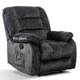 ANJHOME Massage Recliner Chairs with Heat and Vibration,Overstuffed Manual Rocking Reclining Chair for Living Room Bedroom (Grey) ANJ