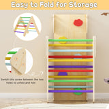 Olakids Climbing Toys for Toddlers 1-3 Inside, 5 in 1 Wood Foldable Pikler Triangle Set with Ramp Ladder Arch Slide, Baby Indoor Playground Jungle Gym Montessori Climbing Set for Kids Olakids