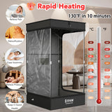 Sauna, Portable Steam Sauna, Full Size Sauna Tent for Home, Personal Sauna with 2.6L & 1000W Steamer, RGB LED Light, Remote Control, Foldable Chair, Foot Massager Roller, Mat, Suitable for Gym, Yoga Eitpaw