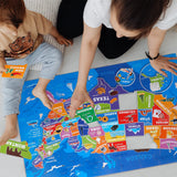 Jumbo Floor Puzzle for Kids,USA Map Puzzle Jigsaw Geography Puzzles,70 Piece US Map Puzzle 50 States with Capitals,United States Puzzle for Ages 3-5,Preschool Learning Toys Gift for 4-8 Years Old IFLOVE