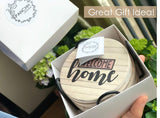 PANCHH Rustic Farmhouse Stone & Cork Coasters for Drinks, Absorbent - Set of 6 Coasters with Holder - Best Housewarming Gifts for New Home Ideas - Cute Kitchen and Coffee Table Décor & Accessories PANCHH COLLECTIONS