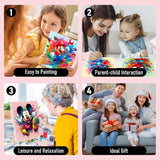 4 Packs Cartoon Paint by Numbers Kits for Kids Framed,Paint by Numbers for Kids Ages 8-12 with Framed Canvas,DIY Easy Painting Kits with Wooden Easel for Home Wall Decor 8X8 Inch Fuinkqe