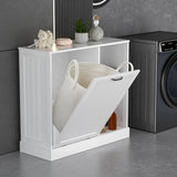 GAZHOME White Tilt-Out Laundry Hamper Cabinet with Adjustable Shelves and Baskets GAZHOME