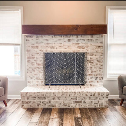 Fireplace Mantel, Rustic, Shelf, Floating Mantle, Real Wood, Beam, URBANDI (Provincial, 48Lx6Hx8D)