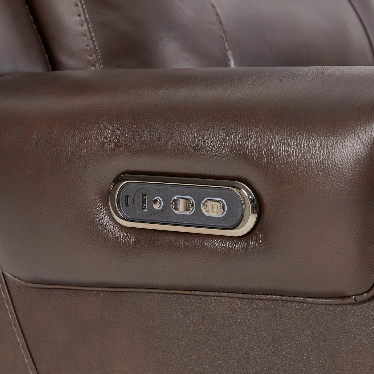 Watson & Whitely Genuine Leather Power Recliner Chairs for Adults, Lay Flat Recliner with Power Headrest, USB Ports and Cup Holders, Electric Reclining Sofa for Living Room, Bedroom, Dark Brown Watson & Whitely