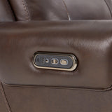 Watson & Whitely Genuine Leather Power Recliner Chairs for Adults, Lay Flat Recliner with Power Headrest, USB Ports and Cup Holders, Electric Reclining Sofa for Living Room, Bedroom, Dark Brown Watson & Whitely
