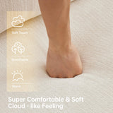 MAXMXX 117”L Shaped Modern Sofa Modular Sectional Cloud Couch with Ottoman,Oversized Boneless Sofa,3+1 Seater Chenille Deep-Seat Sofa with 3 Pillows,Suitable for Living Room or Bedroom(White) MAXMXX