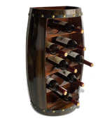 CoTa Global Alexander Mounted Wall Wine Rack - 18 Wine Bottles Wooden Barrel Wine Rack, Hanging or Freestanding Floor Wine Holder, Liquor Bar CoTa Global