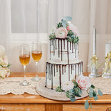 Yangbaga 11.8In Wooden Decorative Serving Tray Coffee Table Tray, Rustic Round-Ottoman Centerpiece Candle Holder Trays,Whitewashed Tray Decor for Farmhouse Kitchen Decor&Table Decor&Dining Room Table Yangbaga