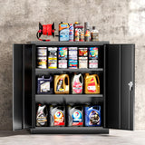 Pataku Locking Cabinet, Metal Storage Cabinets with Doors and Adjustment Shelves, 36" Garage Cabinets with Lock for Home, Office, File Pantry, Kitchen - Black Pataku