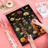 cewlonp Flowers Paint by Number for Adults-DIY Acrylic Oil Painting Adults Paint by Numbers Flowers,Paint by Numbers Kits for Gift Home Wall Decor 16x20inch cewlonp