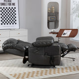 EZZUP Lay Flat Lift Recliner Chair with Massage & Heat for Elderly People, Electric Power Lift Chair w/Dual Motor, 2 Stainless Steel Cup Holders and 2 Remote Controls, Breathable Faux Leather Grey EZZUP