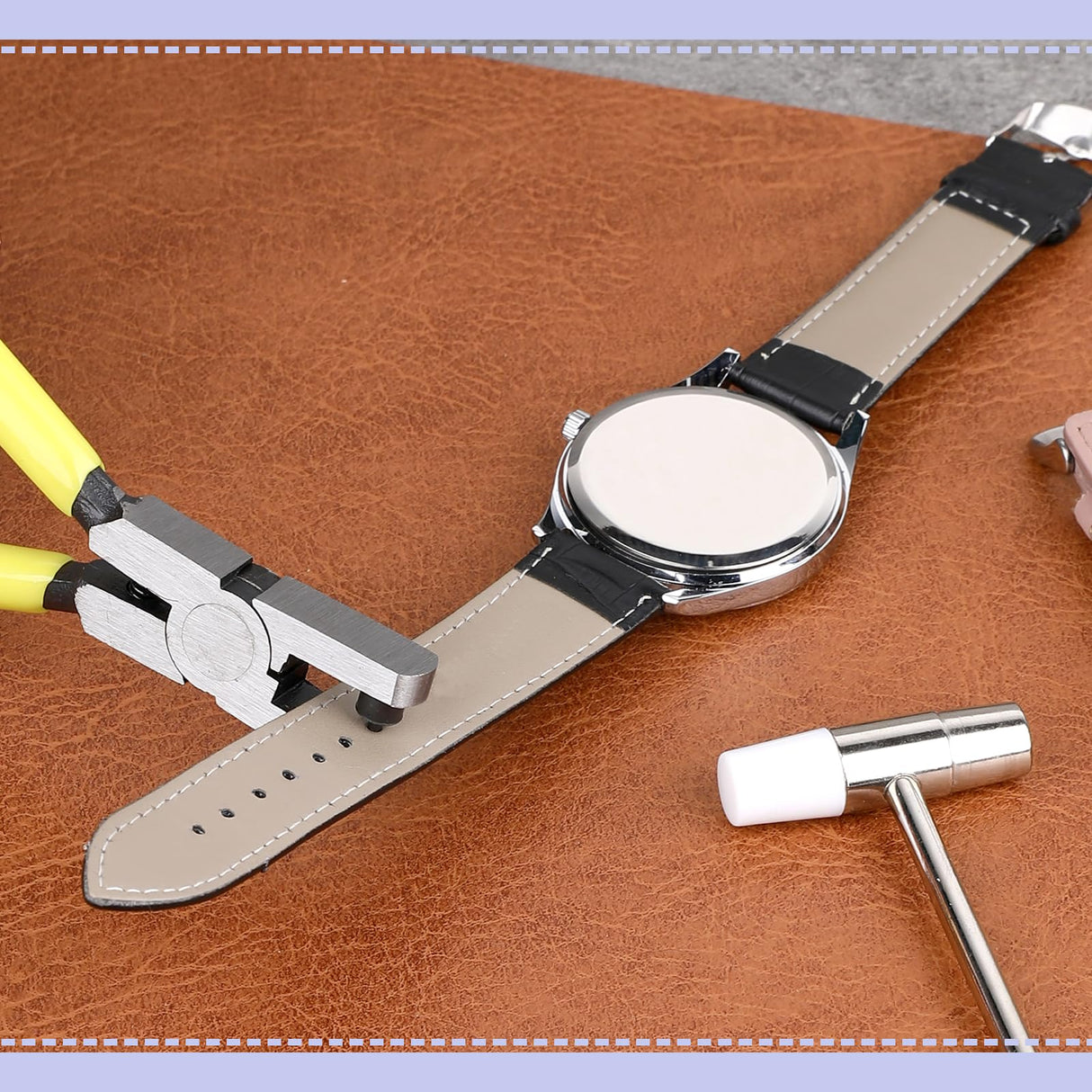 Shoe Strap Hole Puncher Pliers Watch Band Leather Hole Punch Plier 2.0mm Universal Wrist Belt Punch Hole Tool Repair Tools Hole Puncher for Shoes Strap, Belts, Fabric, DIY Crafts, Dog Collars Styquenzer