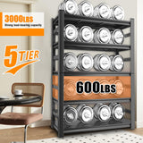 Book Shelf, Metal Bookshelves, Heavy Duty Steel Bookcases, Large Storage Capacity Adjustable Tall Industrial Bookshelf for Living Room, Bedroom and Library, Black (5-Tier With Fence 72''Hx36''Wx16''D) ErgoNova