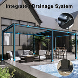 MASTERCANOPY 12’ X 16’ Louvered Pergola Outdoor Aluminum Patio Pergola with Adjustable Roof for Deck Backyard Garden (Black) MASTERCANOPY