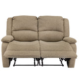 RecPro Charles 58" Double Recliner RV Sofa | Zero Wall Loveseat for Camper | Wall Hugger Couch | Fifth Wheel Theater Seating | Replacement RV Furniture | Oatmeal Cloth RecPro