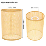 DOITOOL 2Pcs Rattan Drum Lamp Shade Replacement E27/E14 Chandelier Lampshade Natural Woven Cylinder Light Cover Table Lamp Cover for Chandeliers Floor Table Lamps DOITOOL