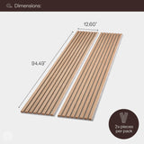 WVH Slatpanel Acoustic Wood Wall Panels (2 x 94.49” x 12.6”, Slatted Oak Veneer Gray Felt) Slatpanel