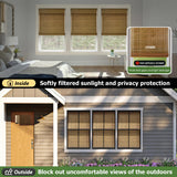 LazBlinds Cordless Bamboo Roman Shades, Privacy Blinds for Interior Windows, Room Darkening Roll Up Bamboo Blinds for Home & Patio, 22.5" W x 48" H, Highfield Teak LazBlinds