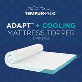 Tempur-Pedic TEMPUR-Adapt + Cooling 3-Inch King Mattress Topper Medium Luxury Premium Foam, Washable Cover, Medium Cooling Topper,white Tempur-Pedic