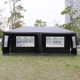 SEALAMB 10x20 FT Black Canopy Outdoor Party Tent with 6 Removable Sidewalls, Anti-UV & Waterproof Pe Cloth, Canopy Tent for Outdoor Events Patio Party Wedding Graduation in Backyard Garden SEALAMB