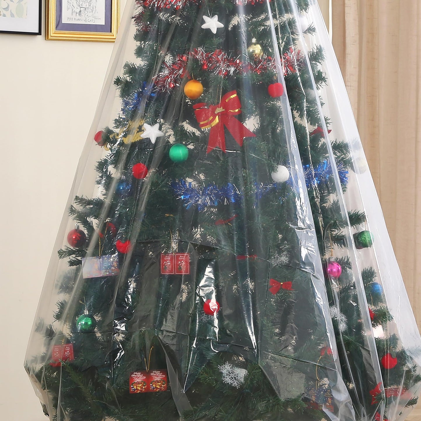 Liyaomix Christmas Tree Removal Bag, Clear 9ft x 6ft Christmas Tree Disposal Bag Waterproof for Upright Storage