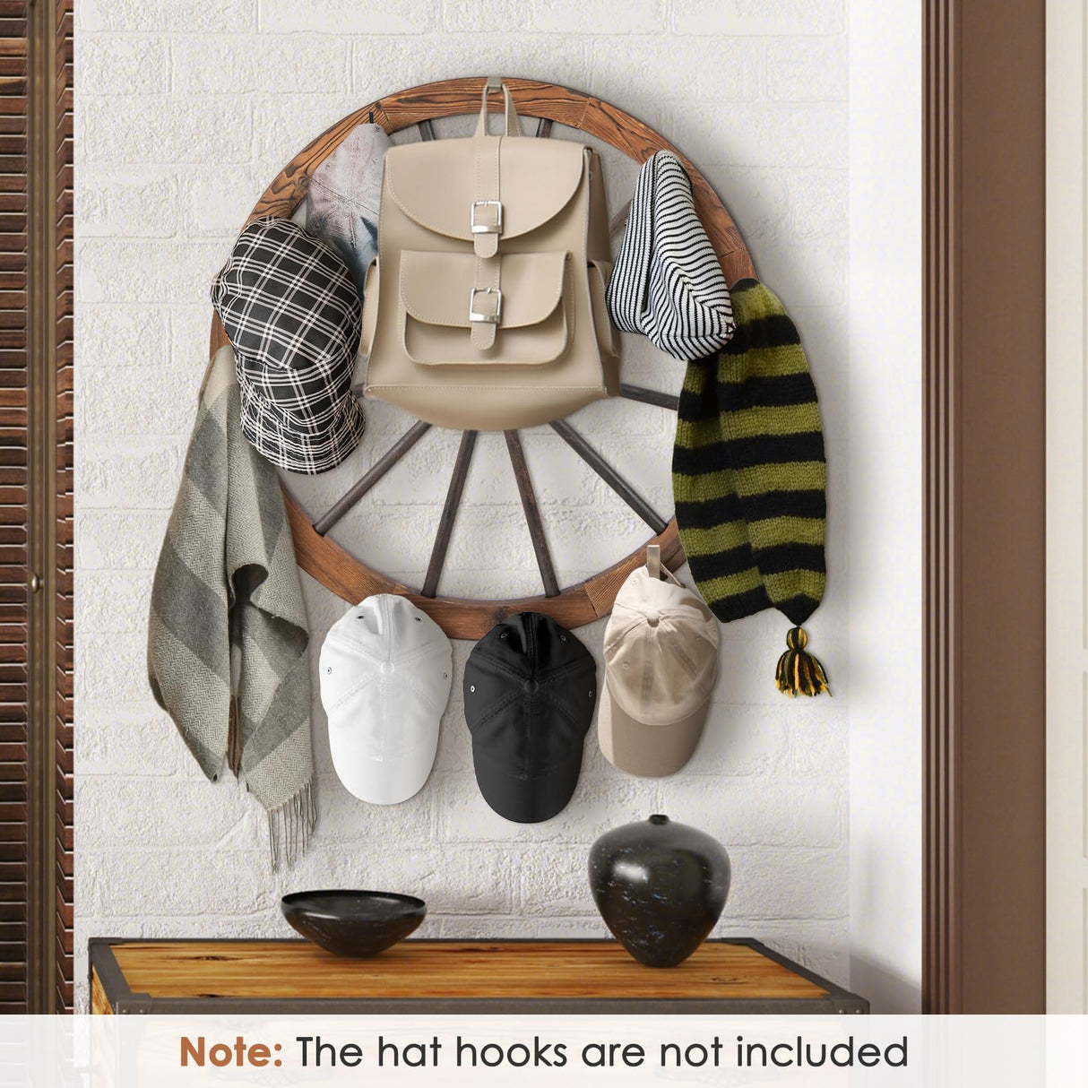 Giantex 30-Inch Wagon Wheels 4 Pieces, Decorative Wooden Wheels, Carbonized Solid Fir Wood, Old Western Style Wall Art Garden Decor, Rustic Wood Wheels for Yard Garage Bar Farmhouse Outdoor Giantex