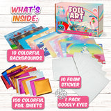 Playbees Foil Art Kit Unicorns & Princesses - Preschool Arts and Crafts Kit for Kids- No Mess Art for Boys & Girls Ages 4, 5, 6, 7, 8, 9 - DIY Creative Activity Art & Craft Activity Playbees