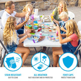 Lifetime 6-Foot Fold in Half Table, Light Commercial, White Granite Lifetime