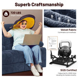 IROSTAE Loveseat Recliner Sofa, 2 Seater Minimalist Style Fabric Manual Pull Tab Reclining Loveseat with USB Charge Ports, Cup Holders, Recliner Love Seat Couches for Living Room, RV, Blue IROSTAE