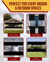 FoundGo 8'H x 7'W Vinyl Curtains for Patio 19oz, Outdoor Clear Vinyl Patio Enclosure,Heavy Duty Clear Tarp Waterproof Vinyl Tarps with Grommets for Pergola, Balcony,Porch,Gazebos，-4℉ Cold Resistant FoundGo