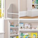 UTEX Kids Bookshelf, 3 Tiers Book Shelf and Storage for Kids Rooms, Kids Bookcase Rack Wall for Bedroom,Study Living Room,White UTEX