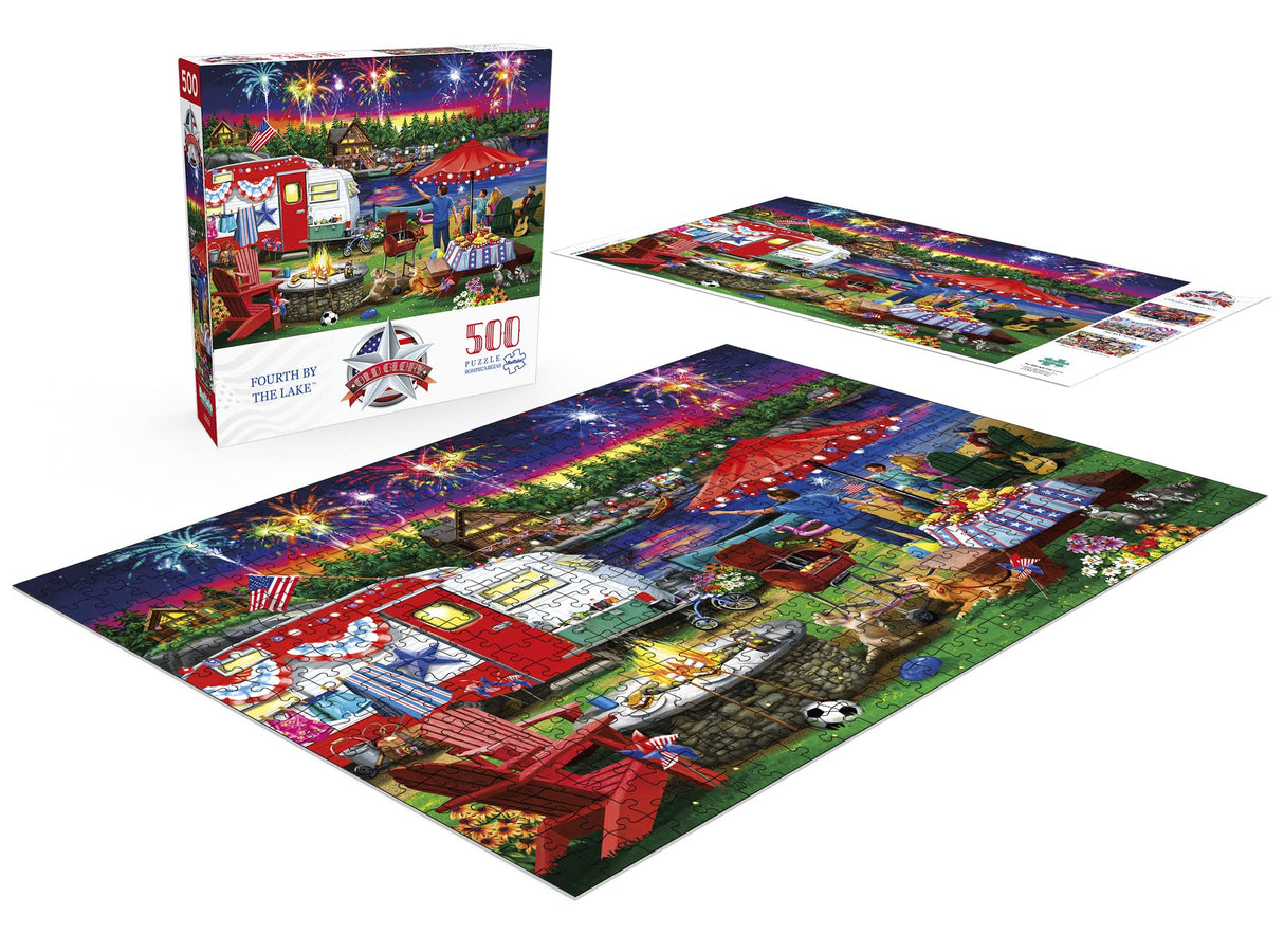 Buffalo Games - Nancy Wernersbach - Fourth by the Lake - 500 Piece Jigsaw Puzzle For Adults -Challenging Puzzle Perfect for Game Nights - Finished Size is 21.25 x 15.00 Buffalo Games
