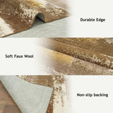 plumlik Area Rugs for Living Room, 6x9 Brown Modern Abstract Rugs for Bedroom, Large Washable Boho Rug with Non-Slip Rubber Backing for Dining Room Dorm Classroom Farmhouse Kids Playroom plumlik